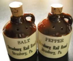 Strasburg Rail Road Salt and Pepper Shaker Set Little Brown Jugs Paden A... - $10.99