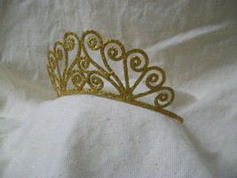 Fancy Gold Glitter Metal Tiara Scrolls Shell Mermaid Queen Princess Aprhrodite - £10.18 GBP