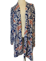 Camisa Blue Paisley Open Cardiganm Women&#39;s Size XXL - $14.24
