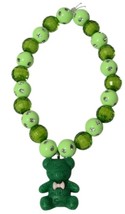 Handmade Women Green  Beads Fashion Bracelet with Smile Bear Charm - NEW - $92.48 MXN
