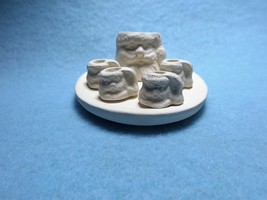 M1 - 6 pc Santa Punch Set Ceramic Bisque Ready-to-Paint, Unpainted, You Paint - $3.50