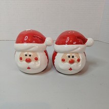 Salt and Pepper Shakers Pair Santa Claus Jolly Christmas Holiday Red White 3.5&quot;H - £9.01 GBP
