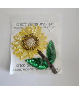 Sunflower Sew On Embroidered Beaded Sequin Applique Patch 5&quot; L by 4.25&#39; ... - $9.50