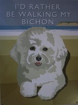 Walking Bichon Humor Metal Sign - £14.91 GBP