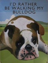 Walking Bulldog Metal Sign - £14.34 GBP