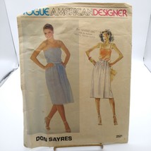 Vintage Sewing PATTERN Vogue Patterns 2521, Misses 1990s Camisole and Skirt - £22.17 GBP