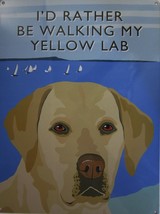 Walking Yellow Lab Metal Sign - £14.91 GBP