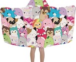 Squishmallows Kids 24&quot; x 50&quot; Hooded Towel Wrap Cute Official Kawaii New ... - $19.79