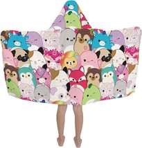 Squishmallows Kids 24&quot; x 50&quot; Hooded Towel Wrap Cute Official Kawaii New ... - £15.56 GBP
