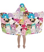 Squishmallows Kids 24&quot; x 50&quot; Hooded Towel Wrap Cute Official Kawaii New ... - £15.73 GBP