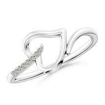 ANGARA 1.1mm Natural Diamond Heart Leaf Ring in Sterling Silver for Women - £229.49 GBP