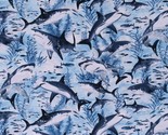 Cotton Sharks Ocean Fish Blue Cotton Fabric Print by the Yard (D564.47) - $13.95