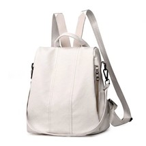 Summer White Fashion PU Leather  Backpack Large Capacity School Bag for Teenager - £120.42 GBP