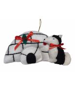 Alaska felt Handmade Igloo Sitting Husky Ornament 5.5" - $15.83