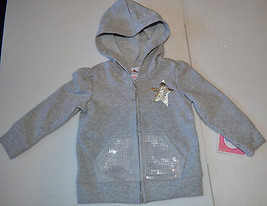 Circo Infant Toddler Girls  Gray Star and Sparkle Zip-Up Hoodie Sizes 18... - £11.12 GBP