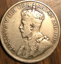 1918 Newfoundland Silver 50 Cents Coin - £19.49 GBP