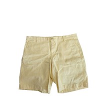 Chaps Stretch Chino Shorts 38 Mens Yellow High Rise Pockets Cotton Blend Bottoms - £14.14 GBP