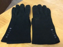 Vintage Black Ladies Gloves W/ Buttons - £6.78 GBP