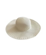 Sun N Sand Wide Brim Paper Braid Hat Ivory Cream UPF 50+ Adjustable Beac... - £11.88 GBP