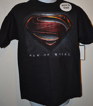 DC COMIC SUPERMAN MAN OF STEELE T-SHIRT SIZE XS 4/5  NWT Black - $9.74