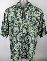 TOMMY BAHAMA Large Men&#39;s Geometric Floral Button-Front Hawaiian Silk Shirt - £24.03 GBP