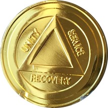 AA Logo Circle Triangle Gold Colored Medallion Unity Service Recovery Serenit... - £4.29 GBP