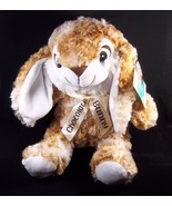 Plush Tan speckled Chocolate scented seated bunny satin bow Easter NEW - £12.49 GBP