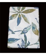 Lenox Teal Khaki Green Large Leaves Vinyl Flannel Back Rectangle Tablecl... - $23.99+