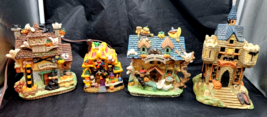 Halloween Haunted PORCELAIN  HOUSES (Lot of 4) Eerie Estates - $722.26 MXN