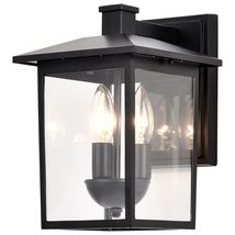 Outdoor Small Wall Light Matte Black Finish Clear Glass Transitional Dimmable Ru - £75.42 GBP