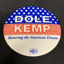 1996 Bob Dole Kemp Presidential Campaign Button KG Elections Republican - £7.06 GBP