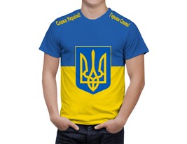Ukraine Слава Україні! Героям Слава! Flag Shirt,Coat Of Arms, Patriotic Heritage - $31.99