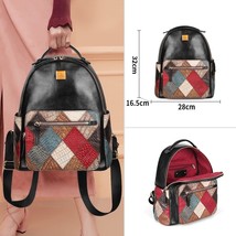Women Backpack Soft Genuine Leather Travel Bag Lady Large Capacity Book School B - £110.84 GBP