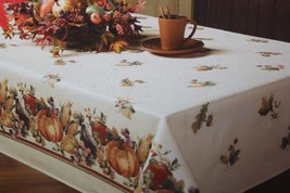 Printed Fabric Tablecloth Benson Mills Jubilee Fall Autumn Harvest Pumpkin 52x70 - £15.74 GBP