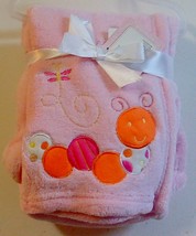 Snugly Baby Embroidered Boy Blanket Pink Worm - £10.35 GBP