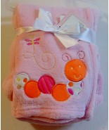 Snugly Baby Embroidered Boy Blanket Pink Worm - $12.99