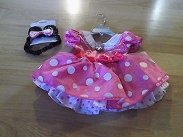 Size 6-12 Months Disney Store Minnie Mouse Costume Dress &amp; Ears Headband Pink  - £41.05 GBP