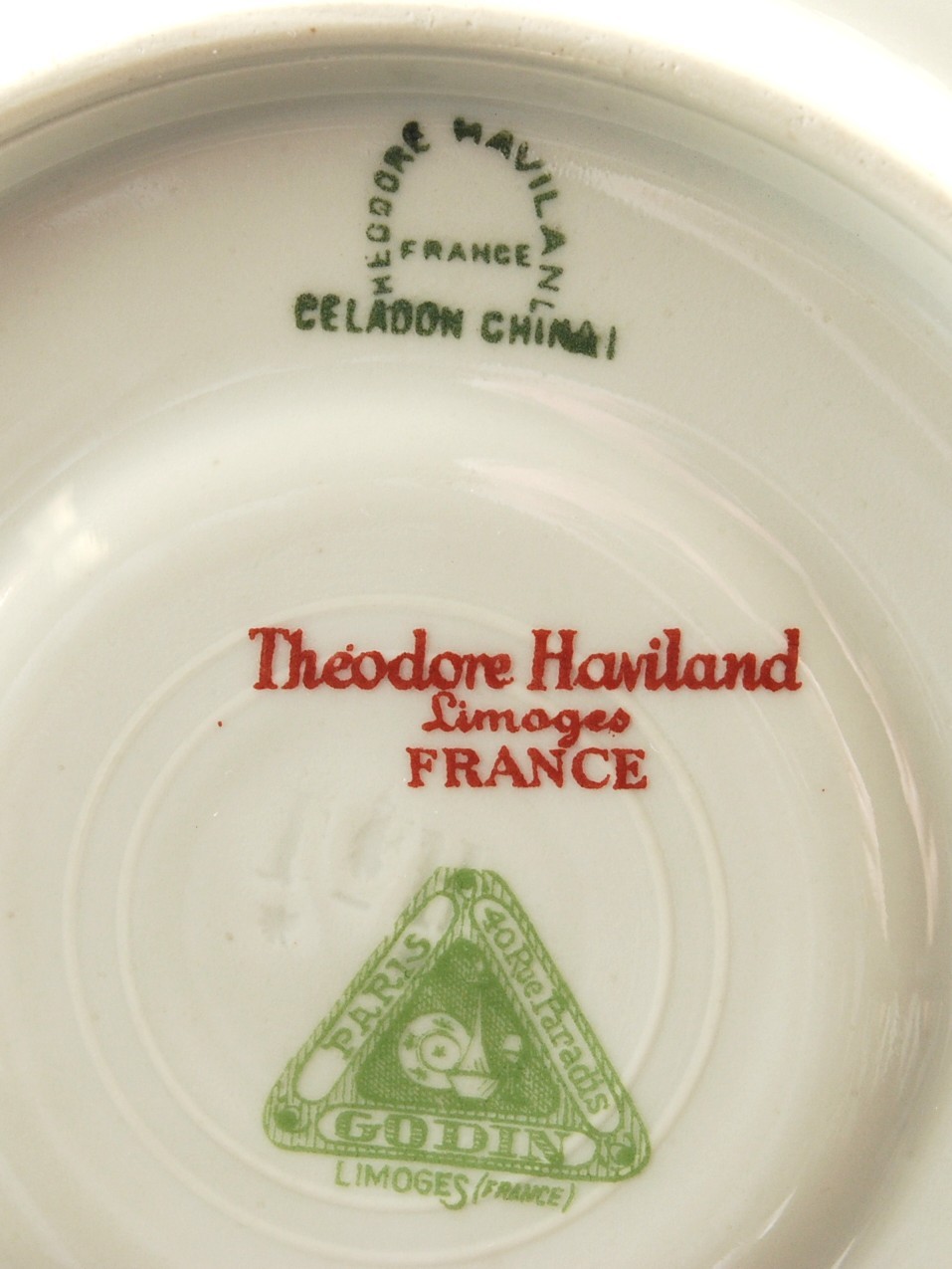 Theodore Haviland Celadon China Saucer Limoges Godin Paris France Item image 3