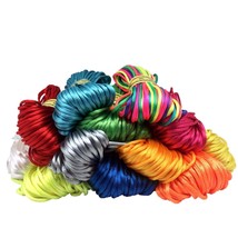 2Mm Satin Nylon Trim Cord, Rattail Silk Cord,14 Bundles 154 Yards Assorted Color - £15.72 GBP