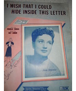 Vintage I Wish I Could Hide Inside This Letter Sheet Music 1943 - £2.33 GBP