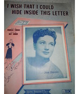 Vintage I Wish I Could Hide Inside This Letter Sheet Music 1943 - €2,59 EUR