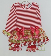 Rare editions Counting Daisies H170094 2 Piece Christmas Outfit Size 18 Months image 1