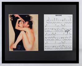 Yoko Ono Signed Framed 16x20 Imagine Lyrics + Photo Display w/ John Lennon - £271.04 GBP