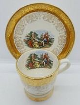 Vintage 1951 Sabin CREST-O-GOLD 22K Richmond Virginia Souvenir Plate + Cup + Sta - £29.75 GBP