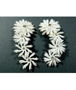 VTG White Soft Plastic Flower Rhinestone Daisy Flex Design Unique 4&quot;L - £35.50 GBP