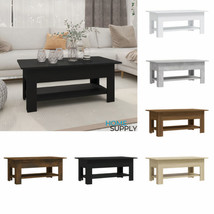 Modern Wooden Living Room Rectangular Coffee Table With Lower Storage Shelf Wood - £49.80 GBP+