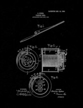 Fishing Reel Patent Print - Black Matte - £6.35 GBP+