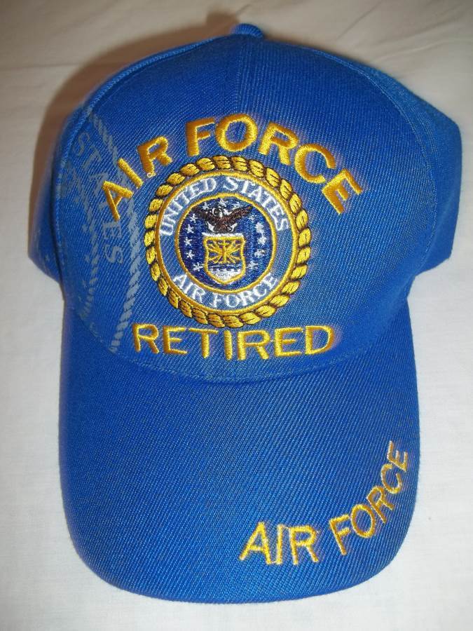 Primary image for United States Air Force Retired Hat/Cap - Blue w/Gold-Adult One Size