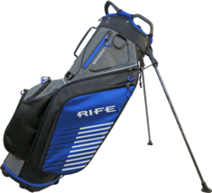 Rife Golf Premium Blue Black Gray Stand Bag 9 inch 7-way Friendly Separa... - €128,53 EUR
