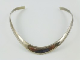Sterling Silver Collar Necklace   Vintage Mexico   30.4 Grams Heavy   Free Ship - £74.72 GBP